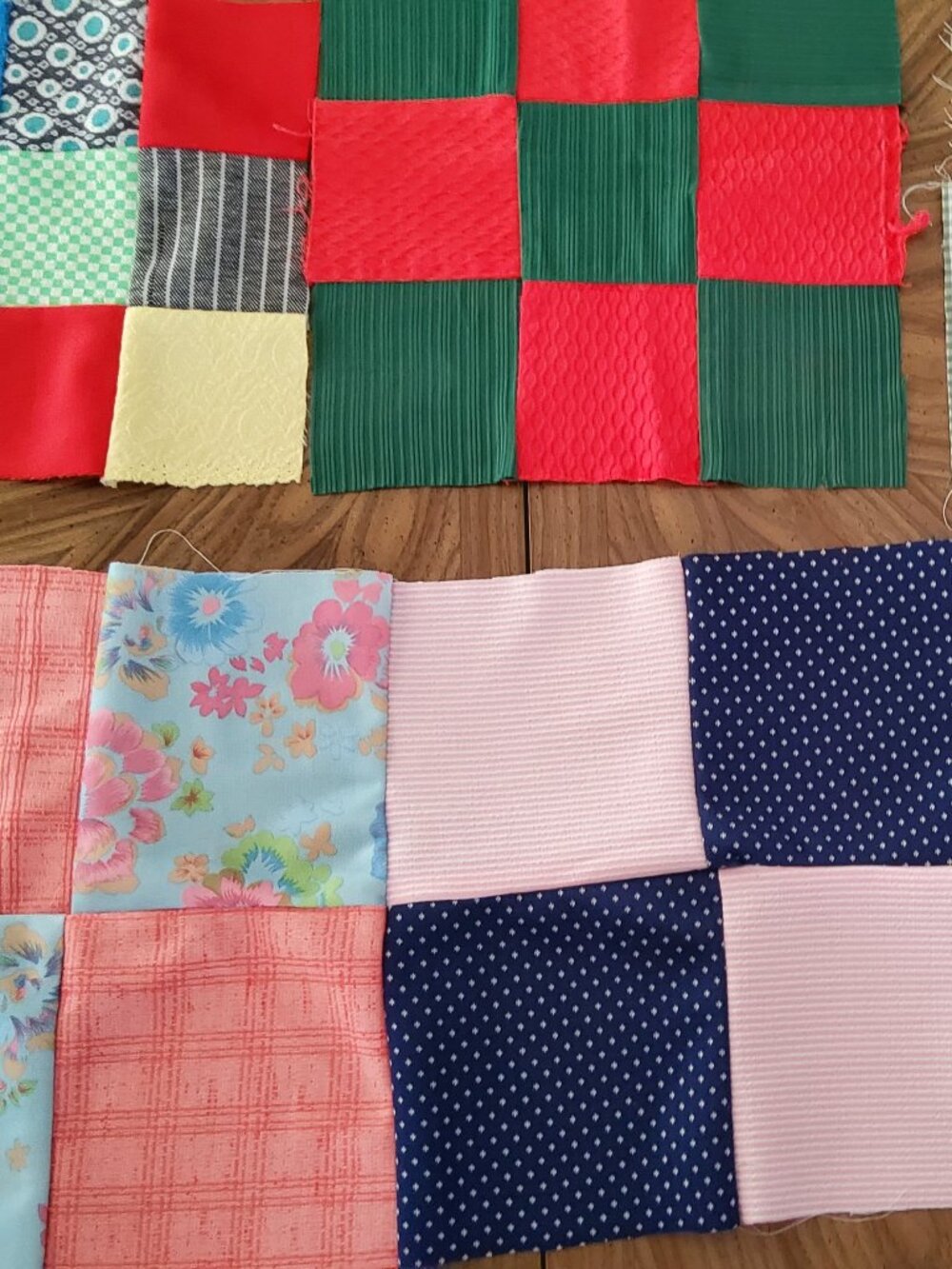 Pre-pieced lot of handmade patchwork quilt Vintage Patchwork Quilt Blocks Lot